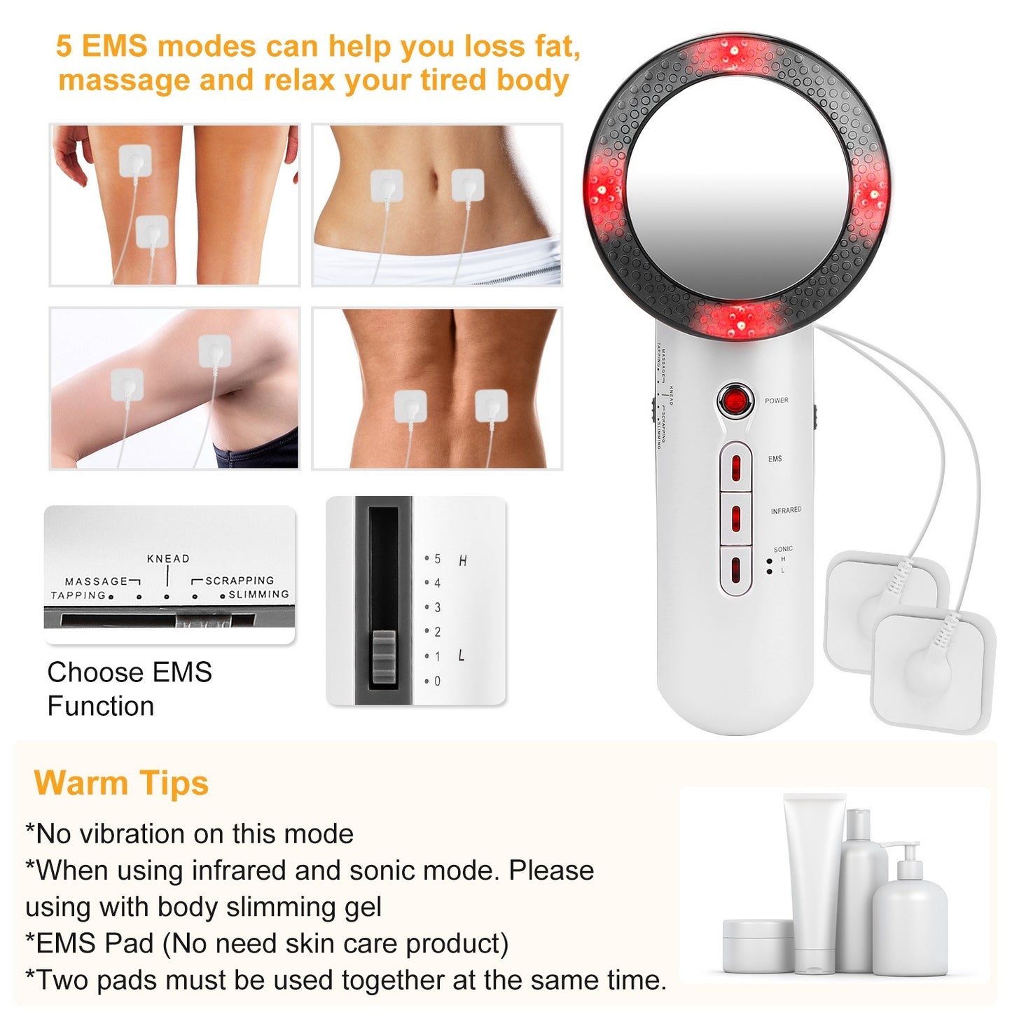 EMS microcurrent body shaper for legs, waist, and arms