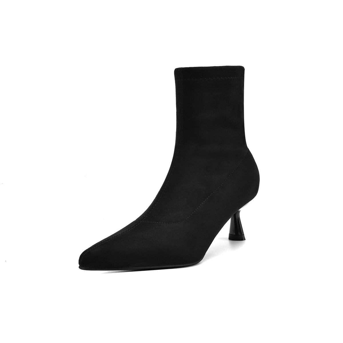 French-style Elegant Pointed-toe Suede High-heeled Stretch Slim-fit Boots – view 2