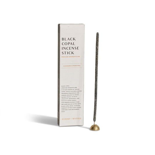 Black copal incense stick with packaging 