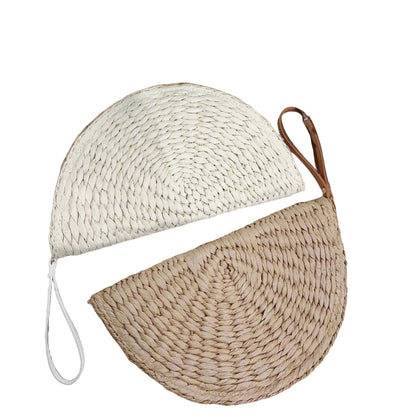 Raffia Clutch Bag Women Half Moon Straw Purse from Uplift Luxe