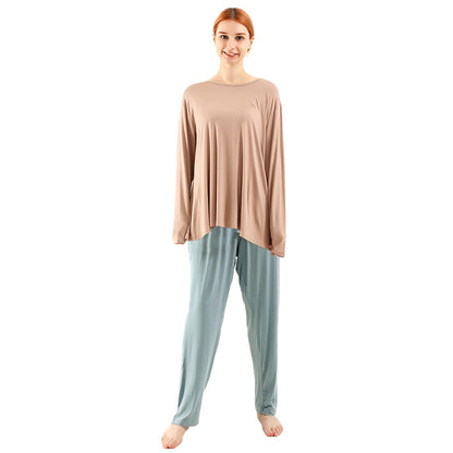 Women's bamboo loungewear plus size work from home outfit elastic waist

