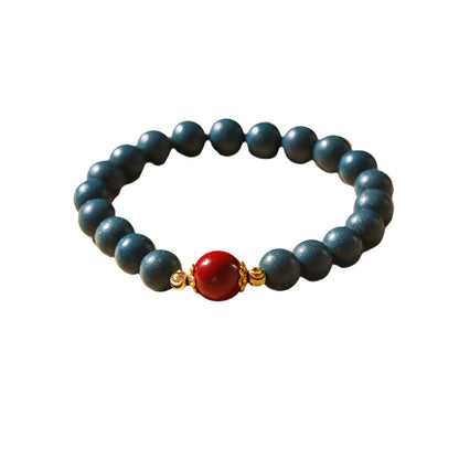 Cinnabar wooden bead fragrance bracelet for calm and balance