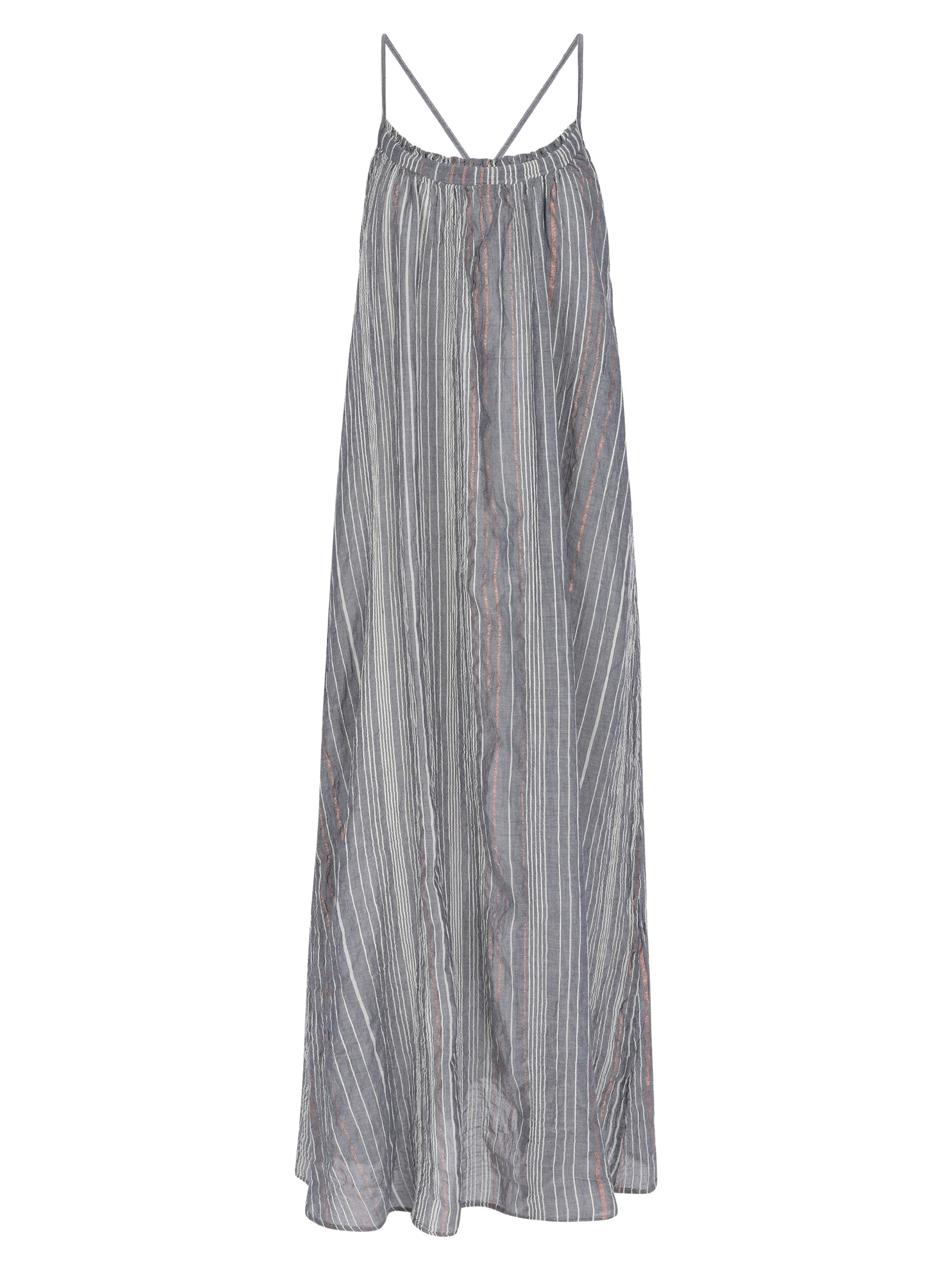 Long striped line dress with thin straps 