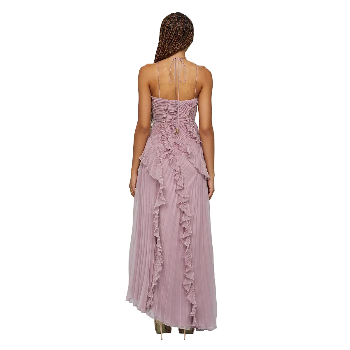 elegant pink halter maxi dress for wedding
