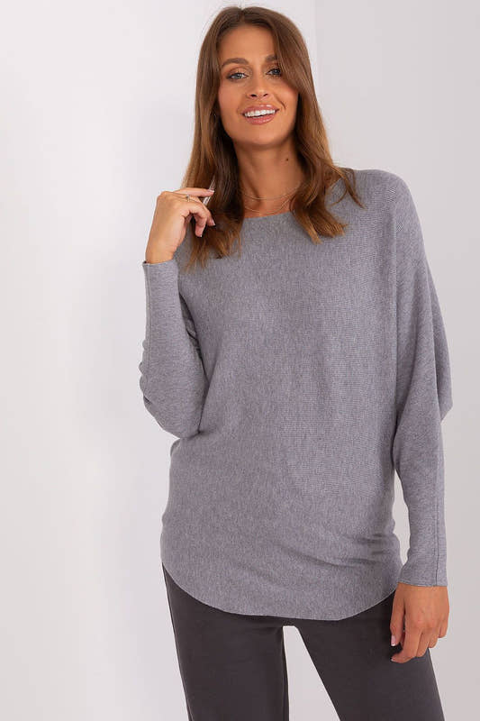 Grey Knit Top Women Storm Pullover Sweater jewelry from Uplift Luxe