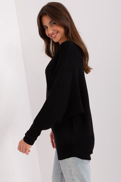 Cozy Black Winter Pullover Detail