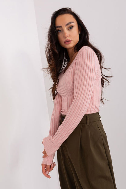 Cozy Pink Winter Pullover Detail