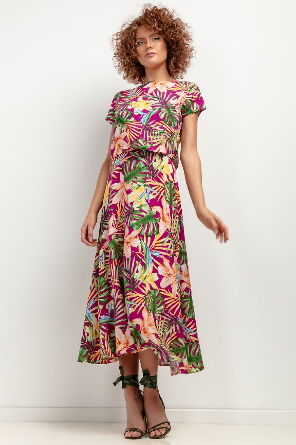 lightweight printed viscose summer skirt