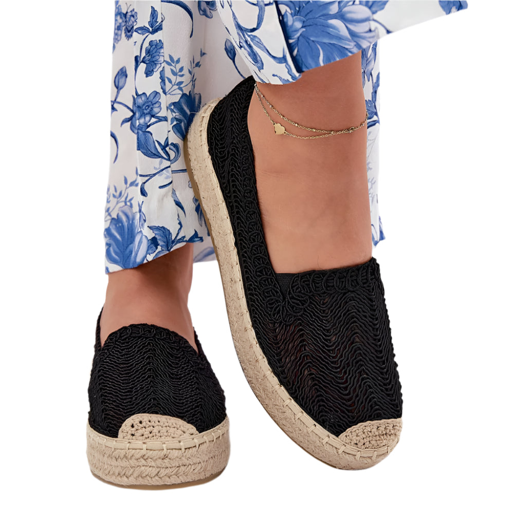 espadrilles with jute platform and rounded toe