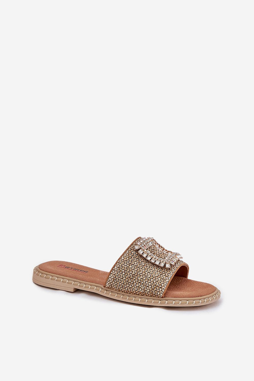 Gold sandal with embellishments