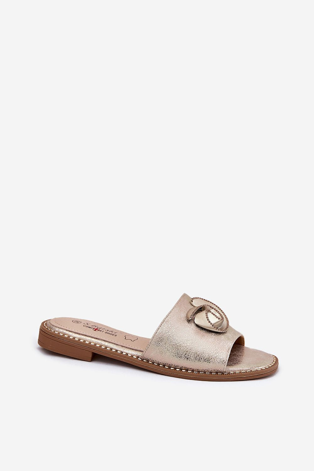 Elegant slip‑on flat heel sandals 