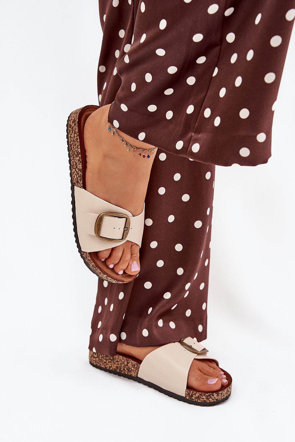 Lightweight, durable, and easy to clean beige sandals