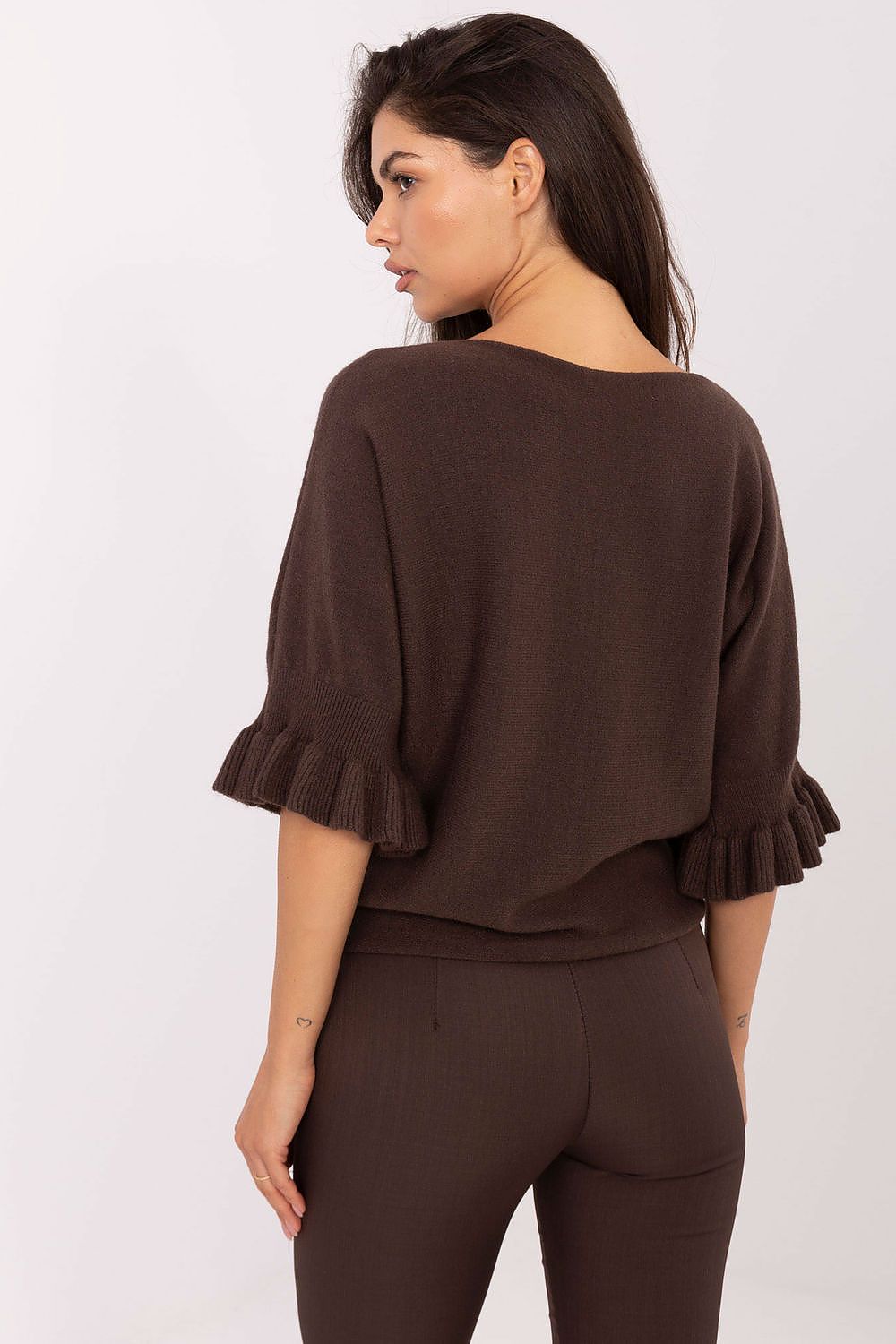 Sophisticated ruffle trim sweater

