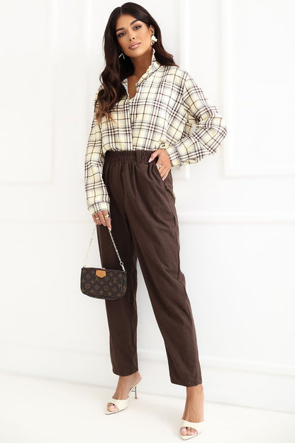 Front view of ribbed corduroy pull-on 