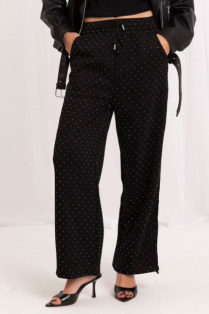 Rhinestone Wide-Leg Sweatpants