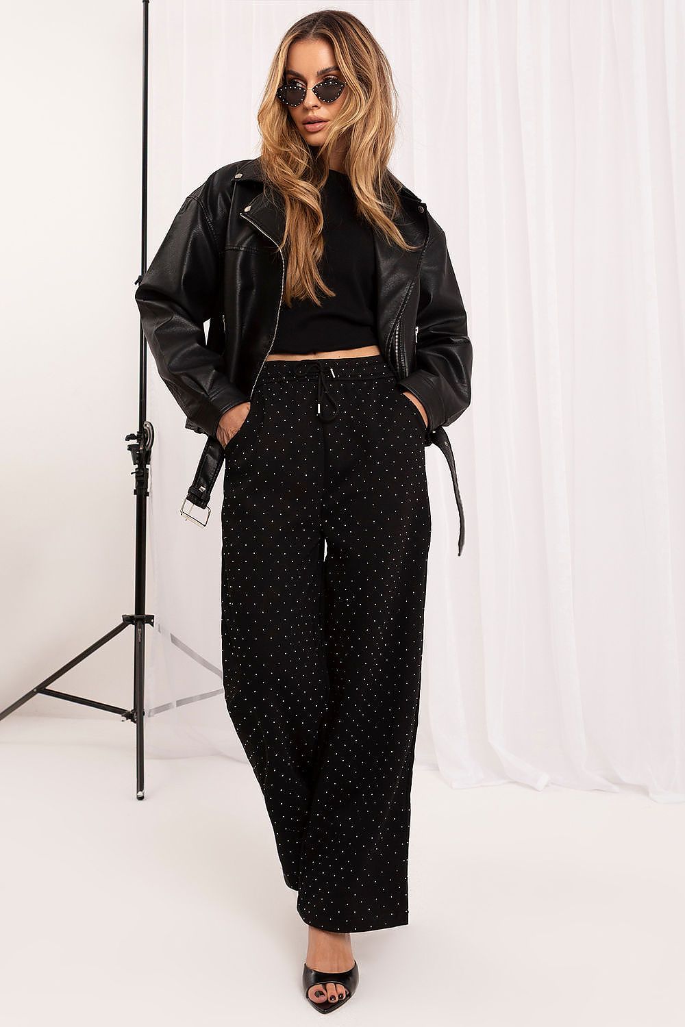 Rhinestone Wide-Leg Sweatpants – view 2