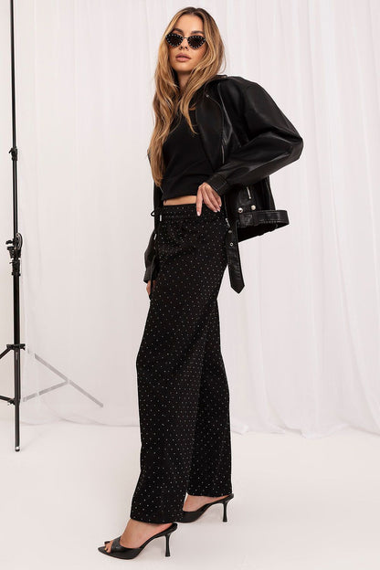 Rhinestone Wide-Leg Sweatpants