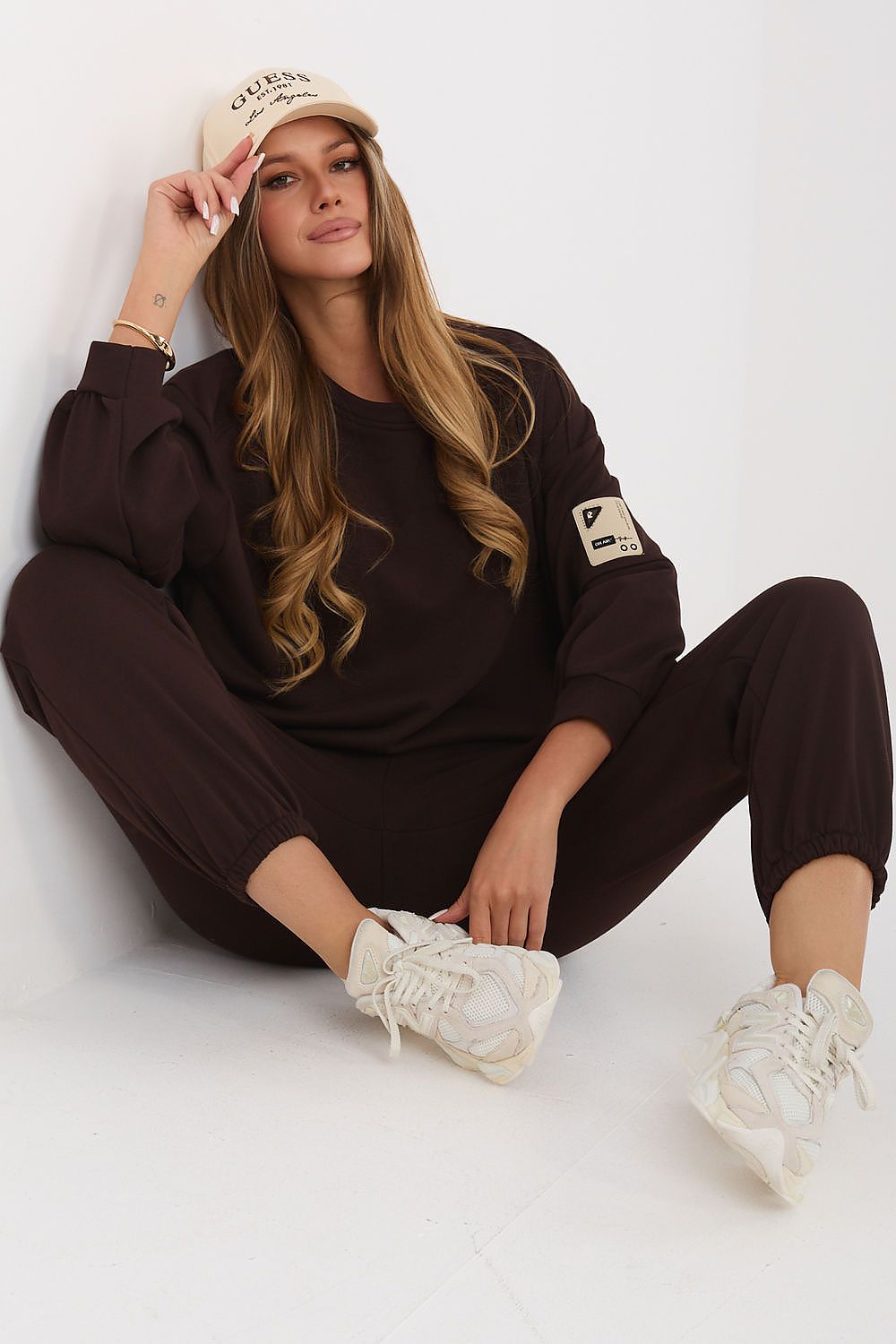 Oversized Sweatshirt & Jogger Set – Brown – view 2