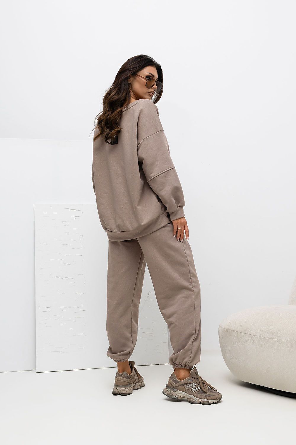 Oversized Hoodie & Jogger Set – Beige – view 2
