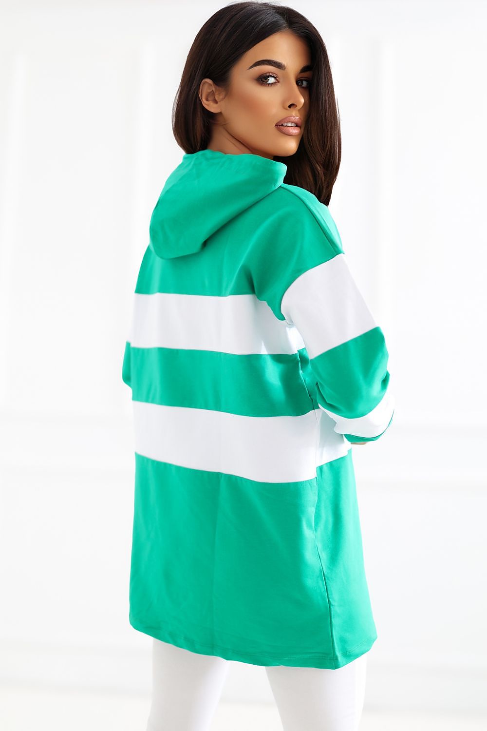 Rue Paris Two-Tone Striped Sweatshirt – view 3