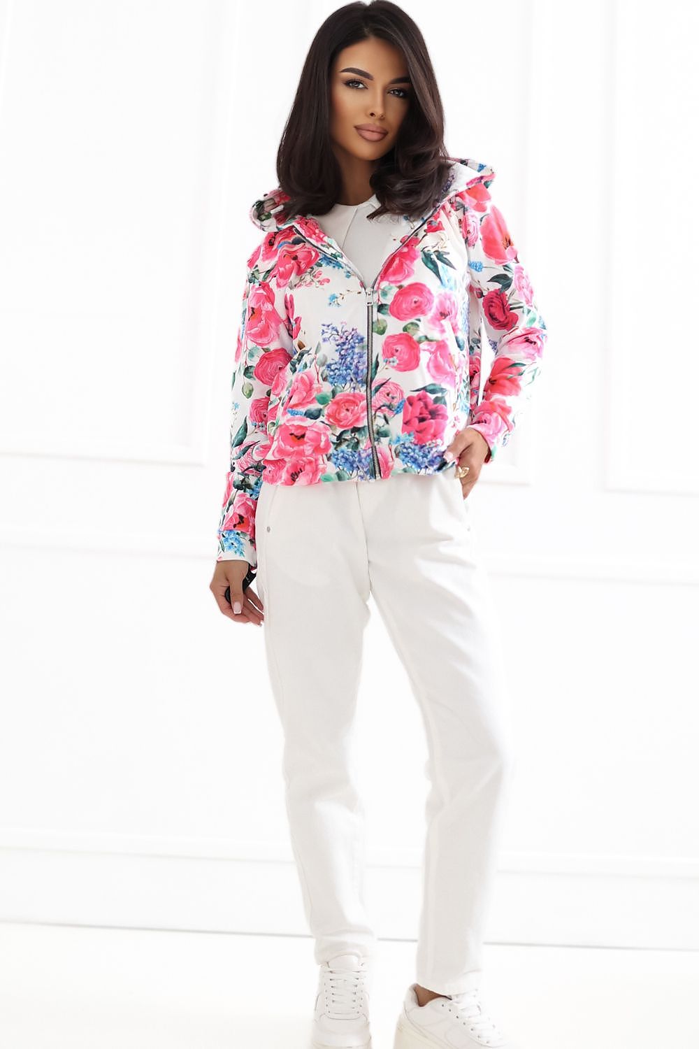 Rue Paris Pink Velour Sweatshirt – view 3