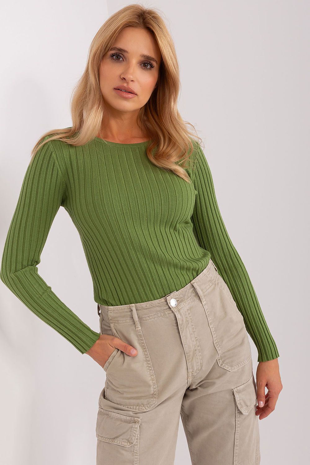  Green Knit Blouse Casual Style