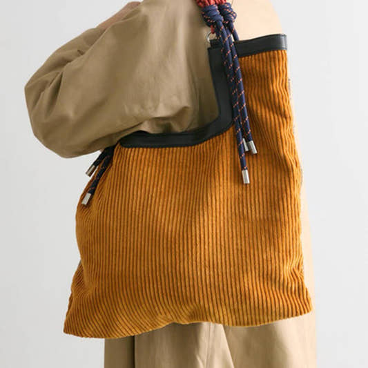 Corduroy Tote Vintage Large Capacity Shoulder Bag from Uplift Luxe