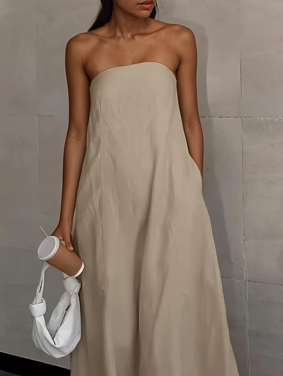 best minimalist maxi dress for wedding guest
