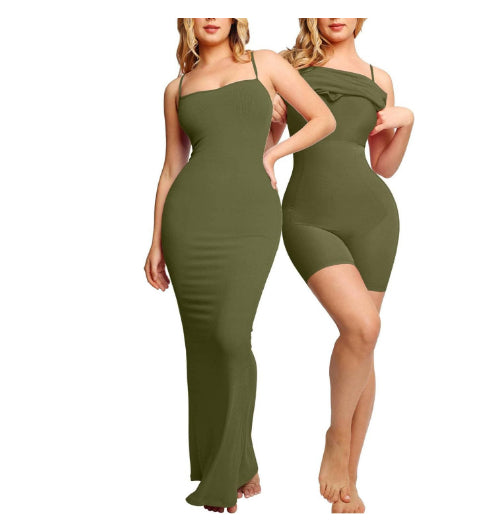 Shapewear bodysuit construction detail - reinforced seams lift support panels sculpting compression zones

