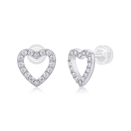 Heart-Shaped Moissanite Earrings Bridal Sterling earrings from Uplift Luxe