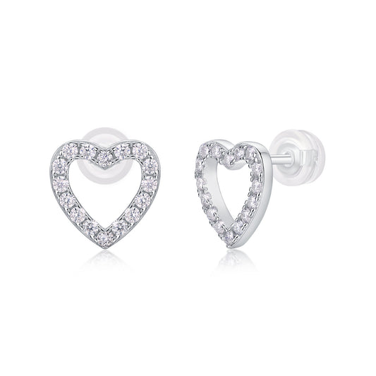 Elegant heart-shaped earrings for brides
