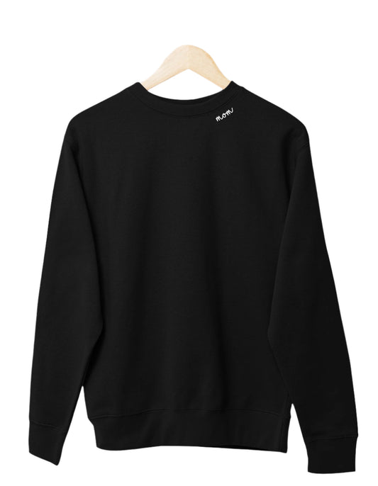 Black Organic Cotton Sweatshirt "Mom"
