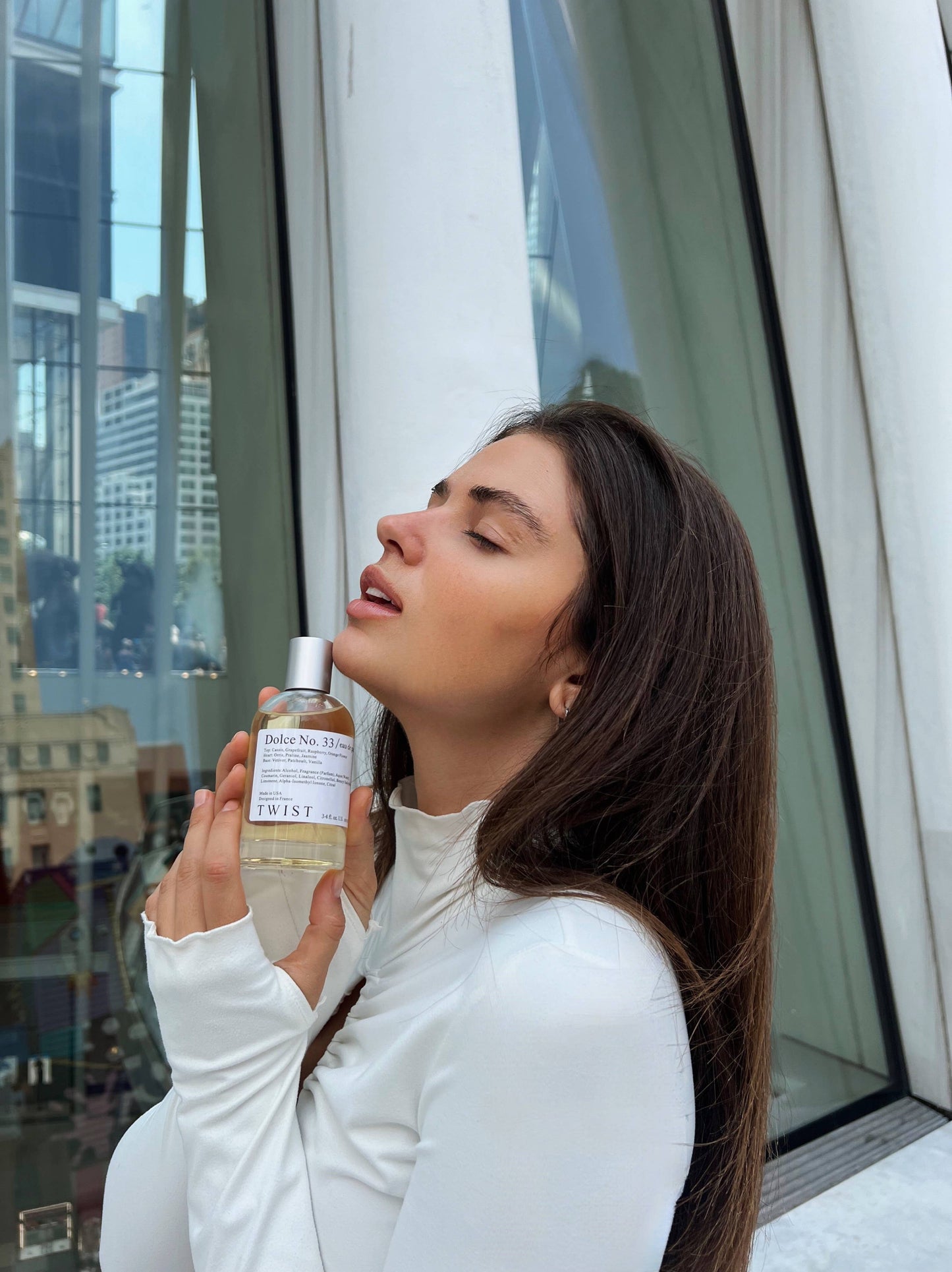 Long-lasting scent bottle displaying sustainable packaging design

