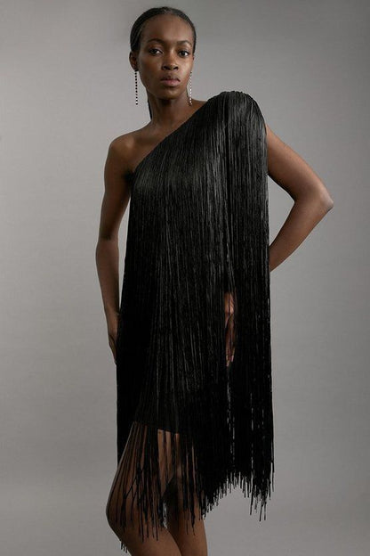 Stylish asymmetric midi dress from Uplift Luxe

