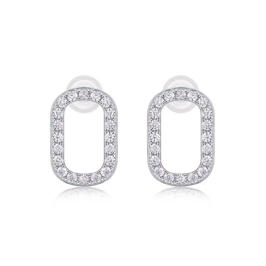 Oval Moissanite Halo Stud Earrings Sterling Silver earrings from Uplift Luxe