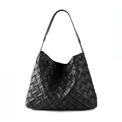 A Black leather handbag 