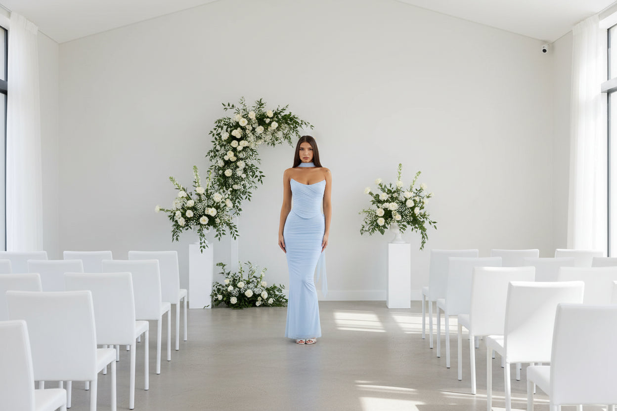 Spaghetti strap maxi dress elegant for mother of the groom and evening events

