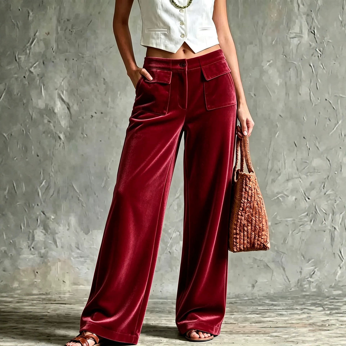 Autumnwinter Elegant Solid-color Velvet Trousers – view 9