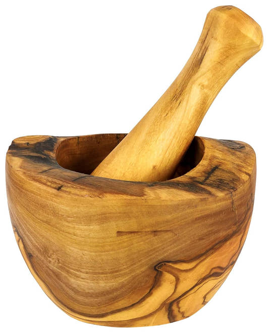 Mortar and Pestle Set Rustic Olive Wood Grinding Tool home decor from Uplift Luxe