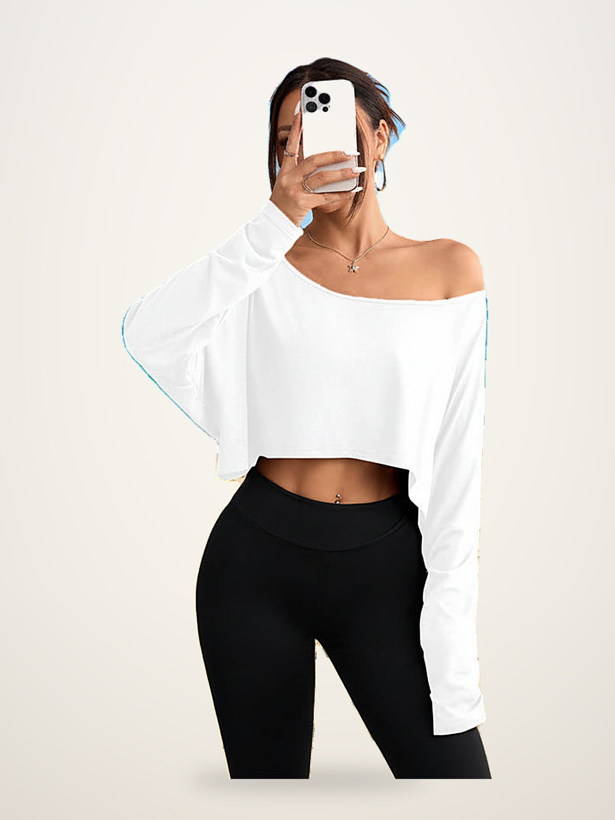 Off Shoulder Top - Loose Fit Casual T-Shirt – photo 2