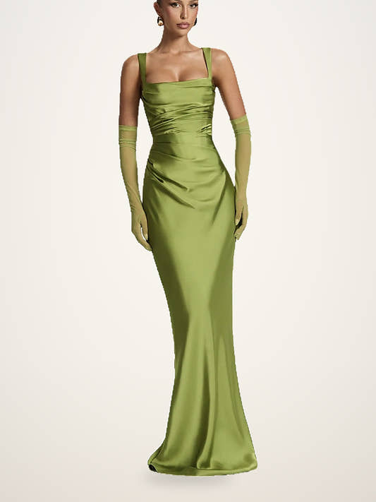 Satin Fishtail Gown Best Wedding Guest Dress