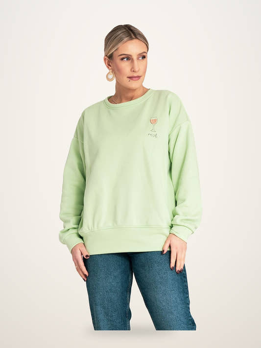 Oversized Sweatshirt - Ribbed Cuff Pullover