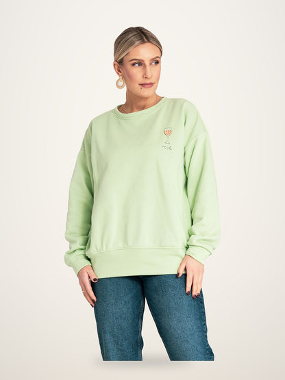 Oversized Sweatshirt - Ribbed Cuff Pullover