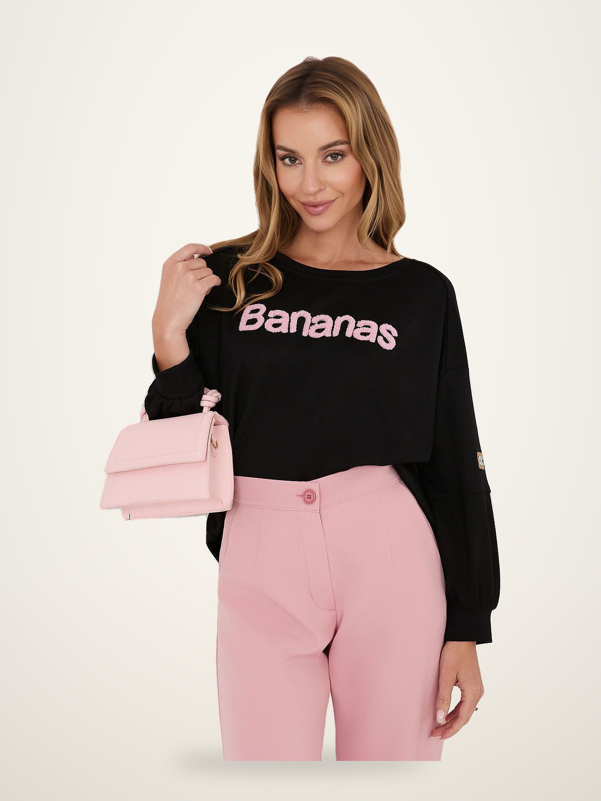 Embroidered Oversized Sweatshirt – Black