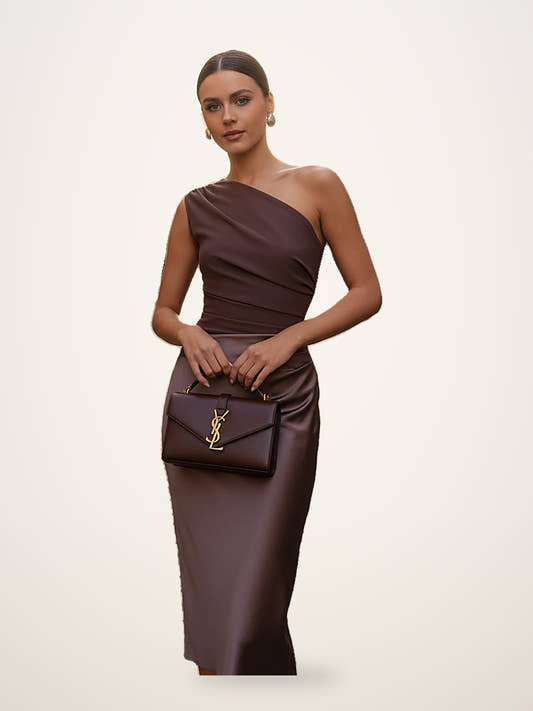 One Shoulder Backless Maxi Dress