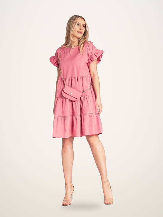 Chic Mini Ruffles Dress Cotton