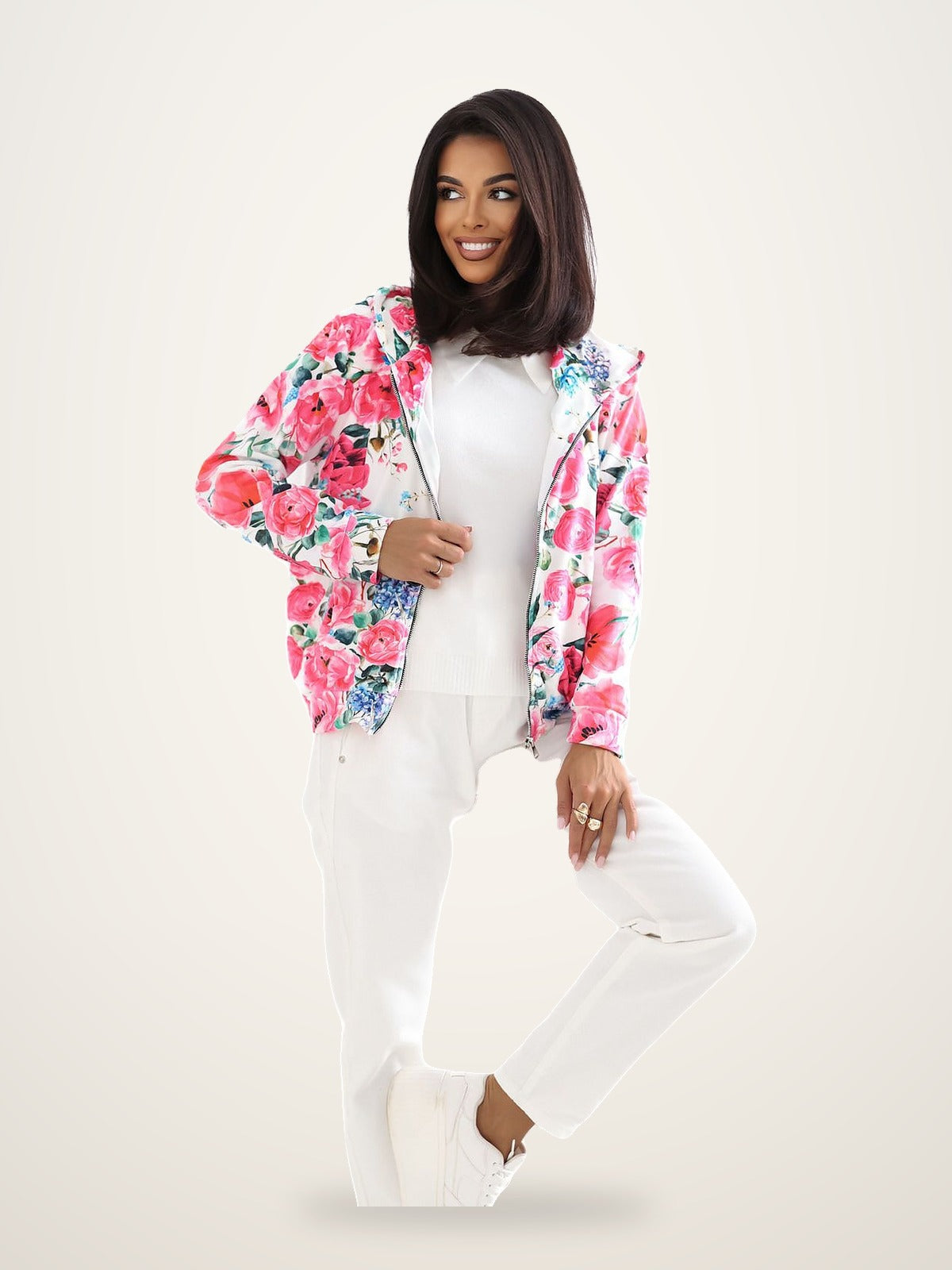 Rue Paris Pink Velour Sweatshirt