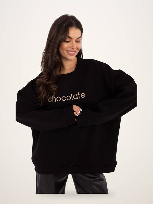 Black Embroidered Sweatshirt