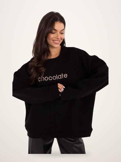 Black Embroidered Sweatshirt