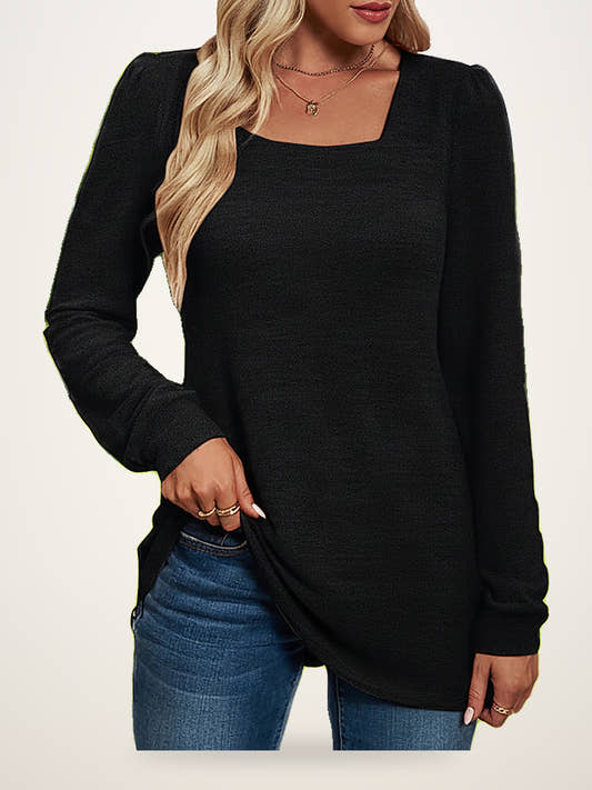 Plus Size Square-Neck Top
